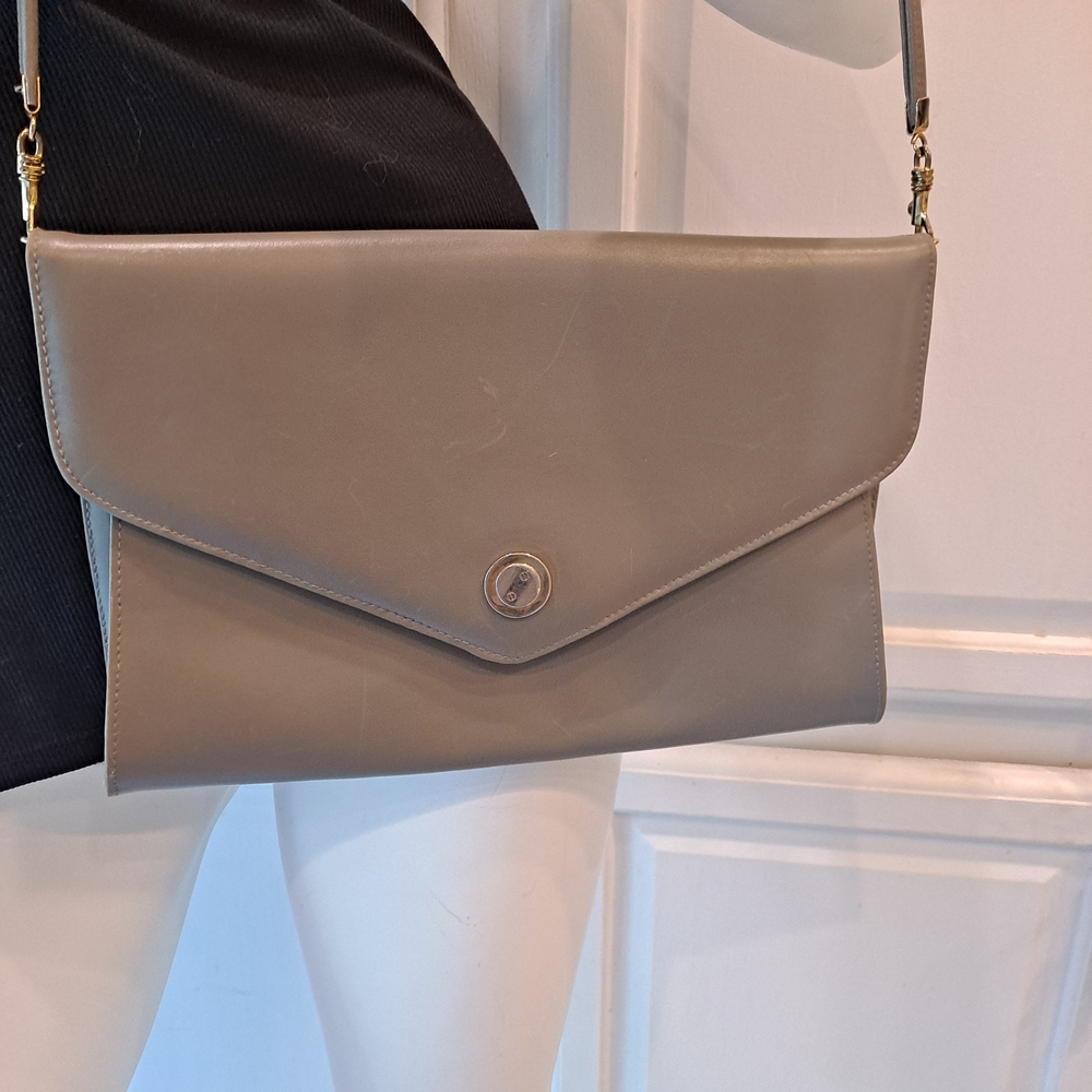 Made In England Elegant Gray Crossbody Bag Vintage 1950"s